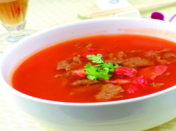 番茄牛肉豆芽汤_食谱大全_寻医问药食疗养生家常菜不辣图片